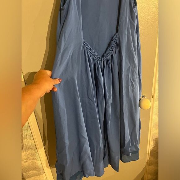 3.1 Phillip Lim Aegean Blue Silk Gathered Waist Dress (Size 8) - Picture 5 of 9